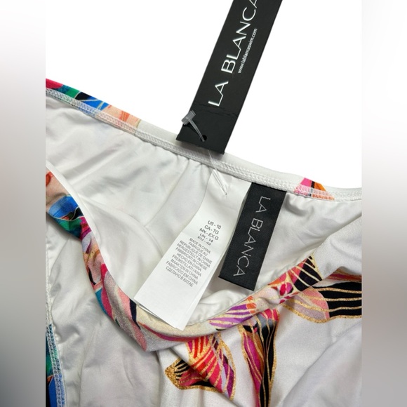 LA BLANCA Women's Paradise Ruched Hipster Bikini swim Bottom size 10 NWT - Picture 6 of 7